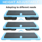 Aerobic Step Platform, 110cm Adjustable Height with 4 Risers for Home Gym, Blue