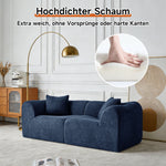 Modern 2-Seater Loveseat Space-Saving Cushions - Velvet