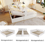 Multifunctional Sofa Bed 90/180x200cm with Storage & LED, White