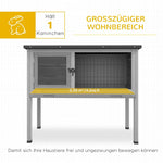 Rabbit Hutch Winterproof Hinged Roof 84x43x70 cm Fir Wood, Grey