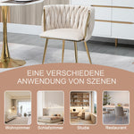 Velvet Dining Chair Set, Luxurious Modern with Gold Metal Legs, (Set of 2)
