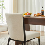 Set of 2 Dining Chairs Scandinavian Style Black/Gold Legs - Cream Fabric