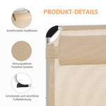 Garden Lounger 5-Way Adjustable Foldable Ergonomic, Aluminum Mesh Fabric Beige