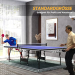 Folding Mid-Size Table Tennis Table with Net and 3 Balls, 12mm Tabletop