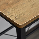 Bar Table Set, 3-Piece with 2 Stools, Steel, Natural and Black