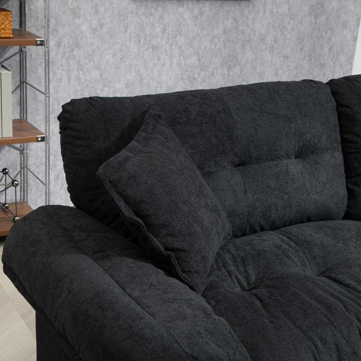 Two-Seater Sofa with Double Layer Cushions and Pocket Springs, 213 cm Chenille