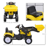 Children's Wheel Loader with Movable Shovel and Pedal Drive, Yellow Metal Frame