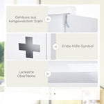 Medicine Cabinet First Aid 3 Inner Compartments Magnetic Closure 40x15x53.5 cm White