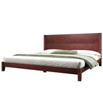 Platform Bed with Headboard and Slatted Base, 180x200cm, Brown Wood