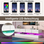 LED TV Lowboard with 2 Cabinets, 4 Drawers & 16-Color LED Lighting for up to 55-Inch TVs, White
