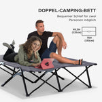 Folding Camping Bed, 2 Person, 136 kg, Steel Oxford Grey
