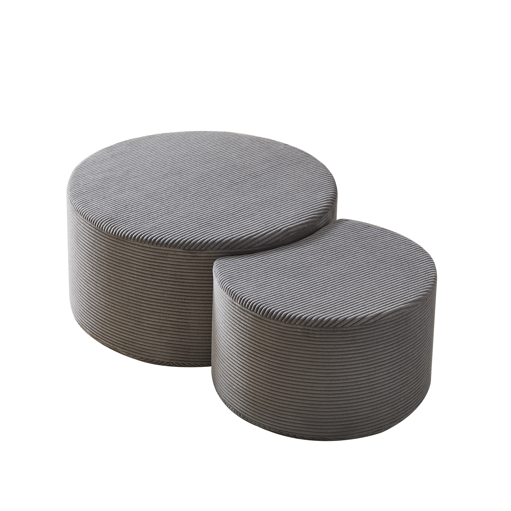 Coffee Table Set, 2-Piece Upholstered Round Foam