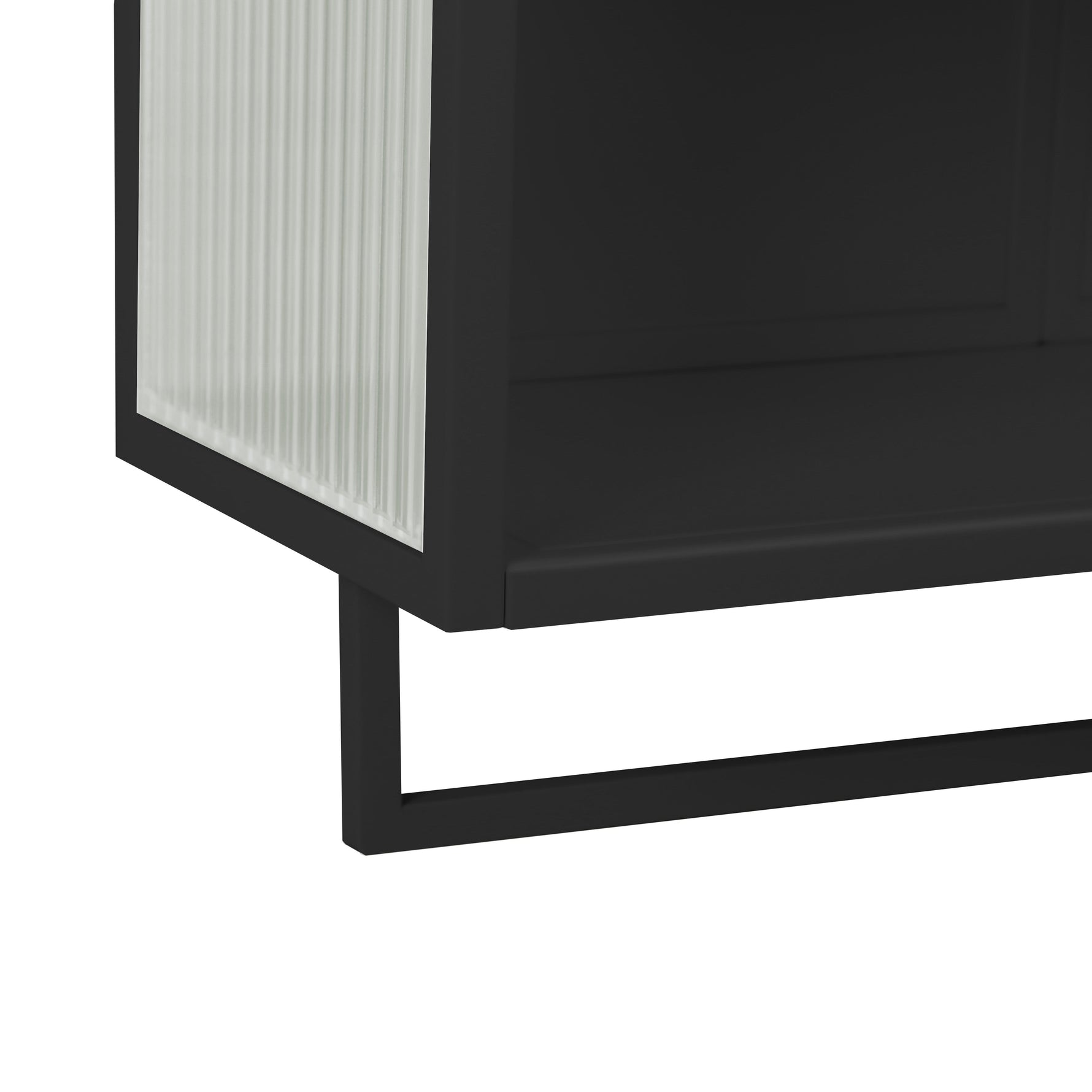 Wall Cabinet 60CM Glass Doors, Two-tier Storage, Open Shelf, Towel Rack, Black
