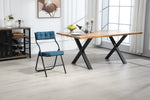 Folding Chairs 2 Pack Foldable Cushion Portable Guest - Blue