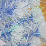 Artificial Christmas Tree, 3 LED Lights, PVC Metal, White & Blue