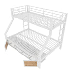 Children's Bunk Bed with Storage & Shoe Cabinet, White