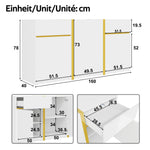 Luxurious Sideboard with 3 Doors and 2 Drawers, High-Gloss Lacquer Finish, White Wood