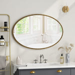 Iron Art Oval Retro Mirror, Wall Hanging, Gold