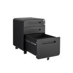 Mobile File Cabinet 3 Drawer Legal/Letter/A4 Under Desk Steel Black