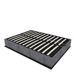 Modern Minimalist Bed Frame 160x200 with Mattress, Gray Velvet