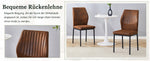 Dining Chairs Set of 4, Lightweight Luxury Style with Tech Fabric and Metal Legs, Brown and Black