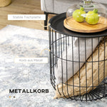 Coffee Tables, Set of 2, Scandi Design with Storage Space, Steel Black