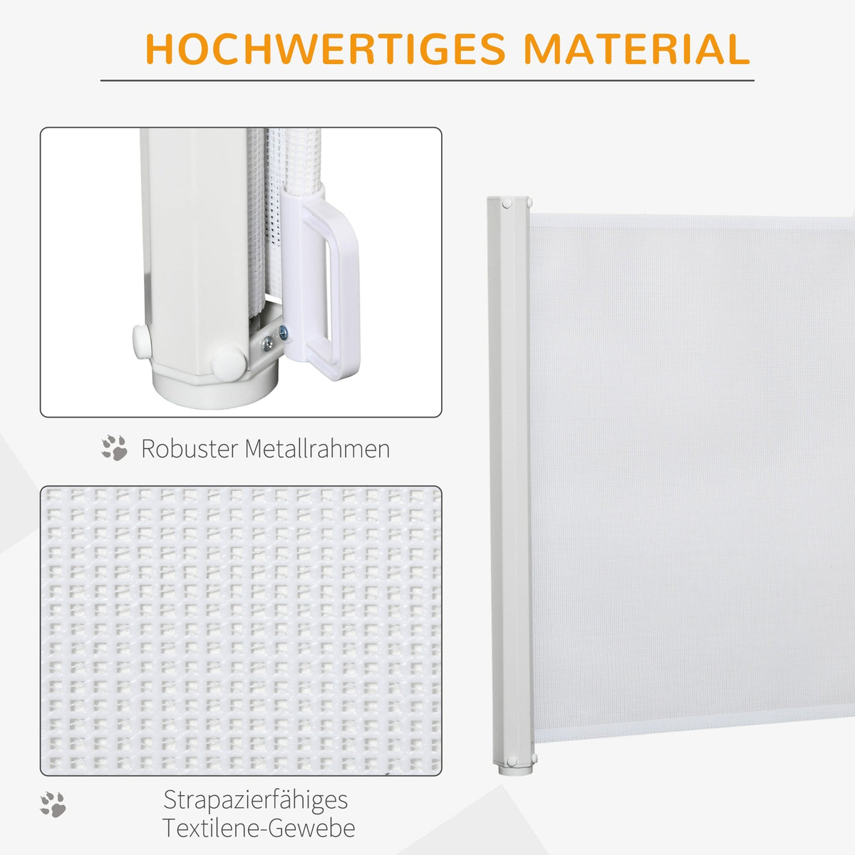 Stair Gate Extendable Door Safety Partition White PVC