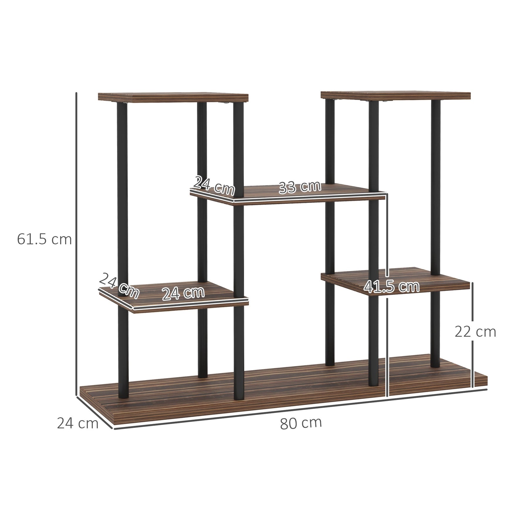 Plant Stand 4-Tier 61.5cm Indoor Outdoor Wooden