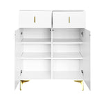 Sideboard, Adjustable Shelves with Drawers, White