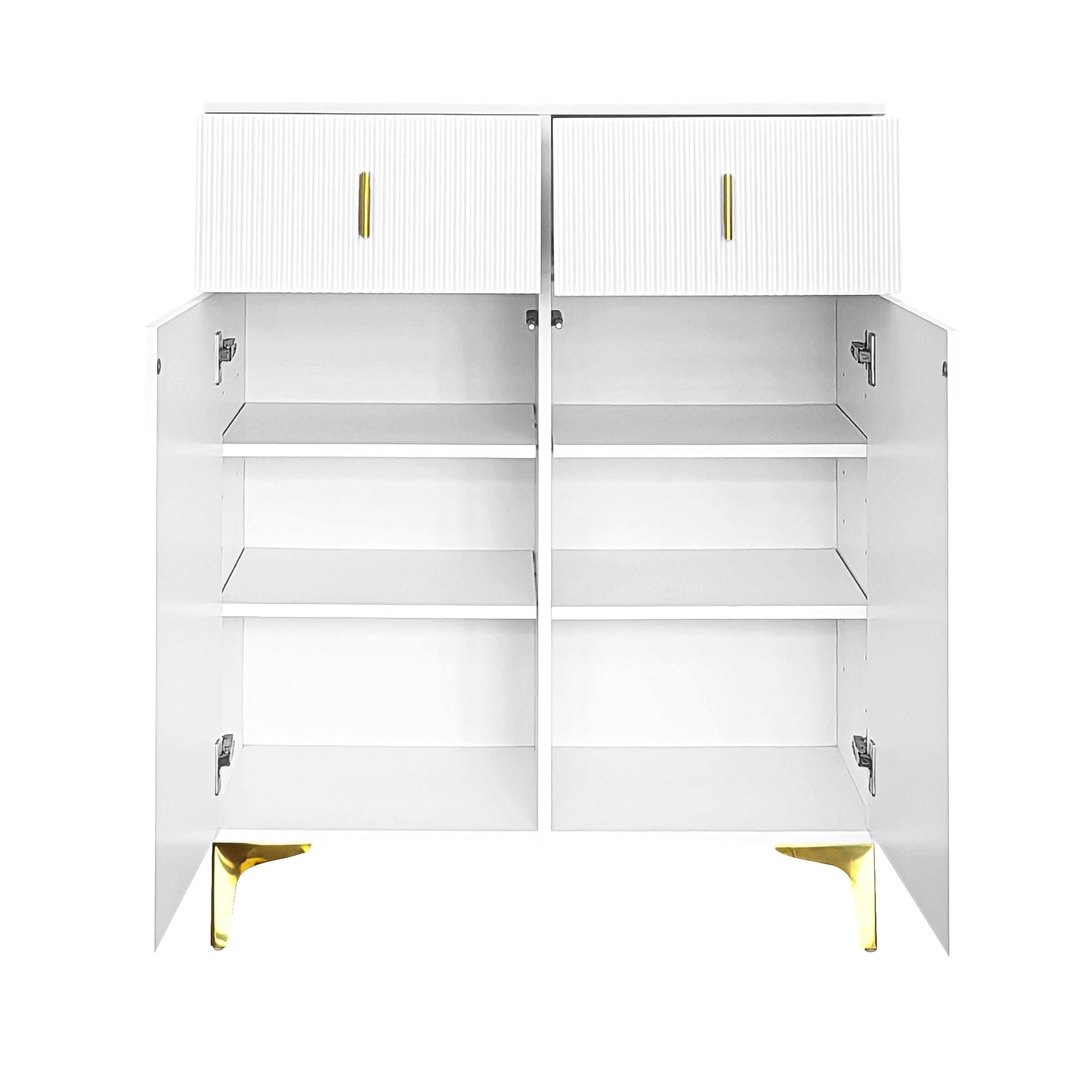 Sideboard, Adjustable Shelves with Drawers, White