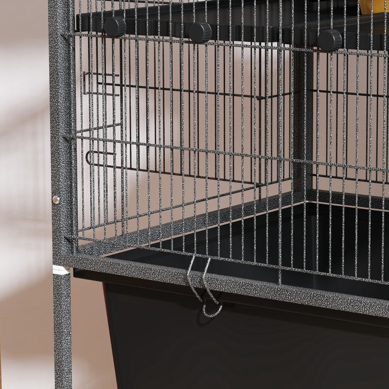 Small Animal Cage, 5 Levels, Non-Slip Ramps, Hammock, Dark Grey