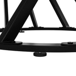 Round Dining Table 80cm for 4 Marbled MDF Top Black Metal Legs