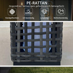 Rattan Solar Light Waterproof Path Light Automatic LED Garden Lamp Steel Grey