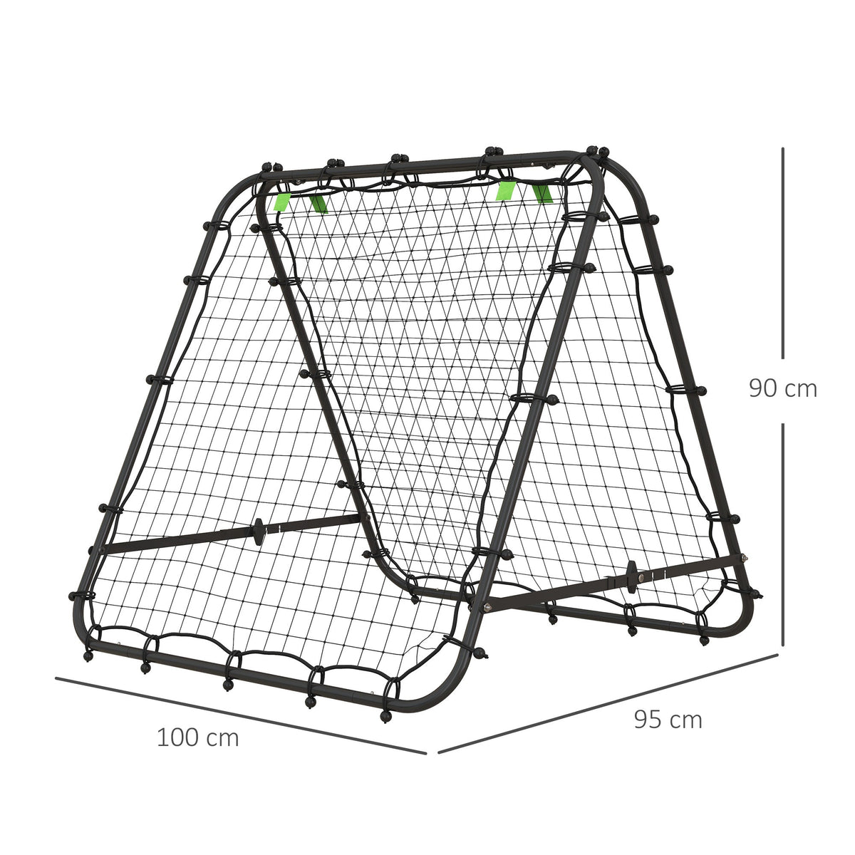 Football Rebounder Double-Sided Adjustable in 5 Levels Steel Black