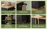 Mobile Kitchen Table with Foldable Worktop and 3 Drawers, Oak Look