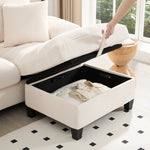 U-shaped Sofa 4-Seater with Storage USB Ports Cup Holders Oversized Corduroy