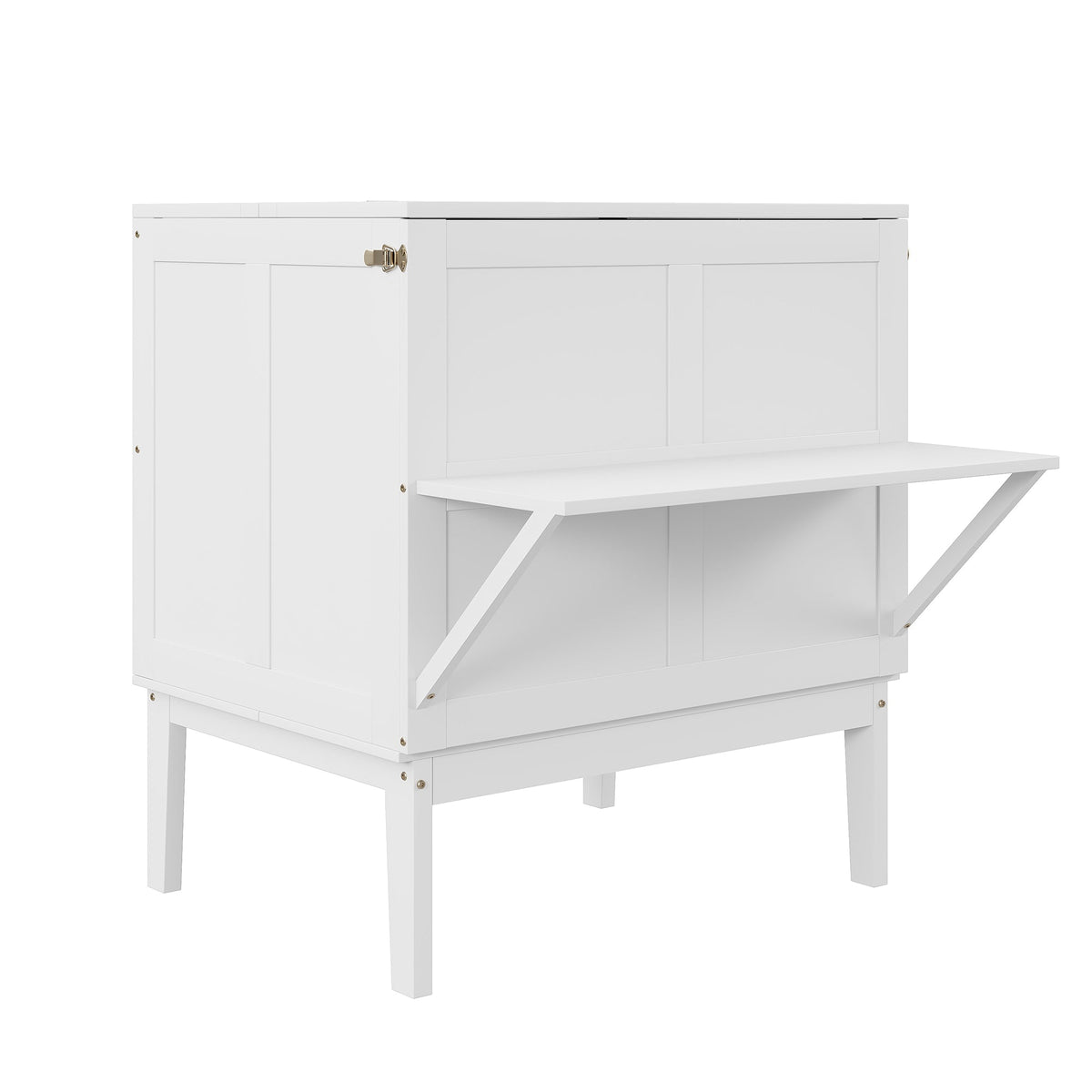 Wall Bed, 90x200 cm, Slatted Frame, Youth, White