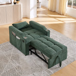 3-in-1 Light Luxury Sofa Bed with Slide-to-Transform Design and USB Charging, Green