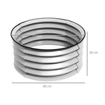 Raised Garden Bed 2-Piece Metal Planter, Open Bottom, 60x60x30 cm, Silver