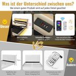 Upholstered Single Bed 90x200cm, Hydraulic Storage LED/USB Headboard, Beige Linen
