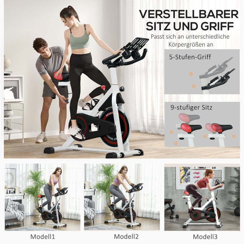 Ergometer, Adjustable Resistance, 120 kg, Steel, White/Black