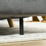Sofa Bed 2-Seater Foldable Adjustable Backrest, Grey Velvet