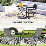 Folding Garden Table 70 x 70 cm, Weatherproof Steel, Black