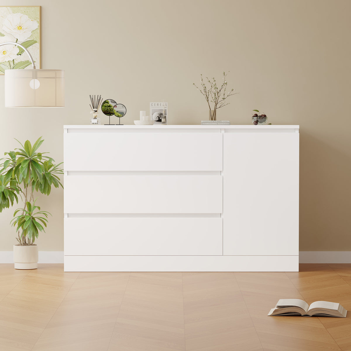 Bedroom Chest of Drawers, Storage Cabinet with Drawers and Hidden Compartments