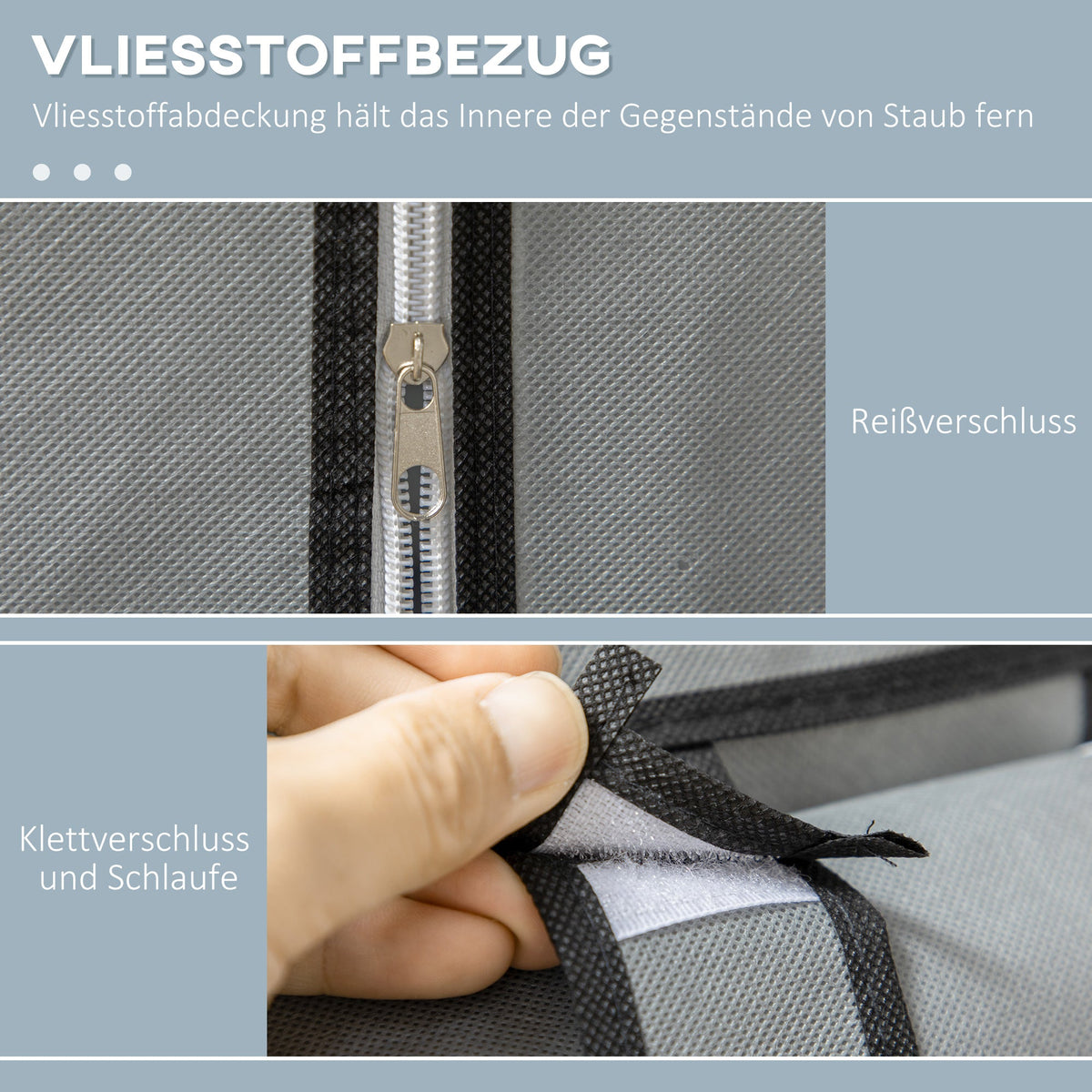 Wardrobe Fabric, 6 Compartments, Foldable, Grey