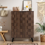 Shoe Cabinet 80x35.5x110cm 5 Compartments Adjustable Shelves - Dark Wood Grain