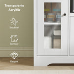 Kitchen Cabinet Sideboard with Microwave Shelf, 3 Doors, Drawer, Adjustable Shelves, White