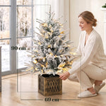 Tabletop Christmas Tree 90cm Pre-Lit Snow-Covered, Green