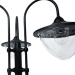 Solar Lantern 3-Piece Set, Floor Lamp Waterproof IP44 Flower Pot Base, Metal Black