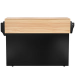Serving Trolley 120cm Folding Tabletop Casters Wood Legs Black